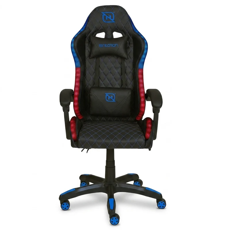 Silla Gamer NECNON NSG-RGB-1, Negro/Azul