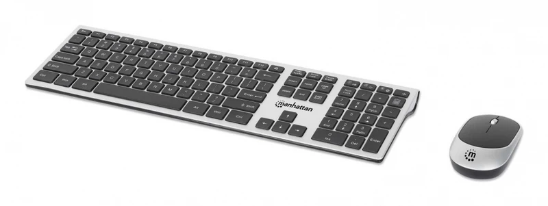 Kit de Teclado y Mouse Manhattan MWK7400, Inalámbrico, RF Inalámbrico, Multicolor, Español