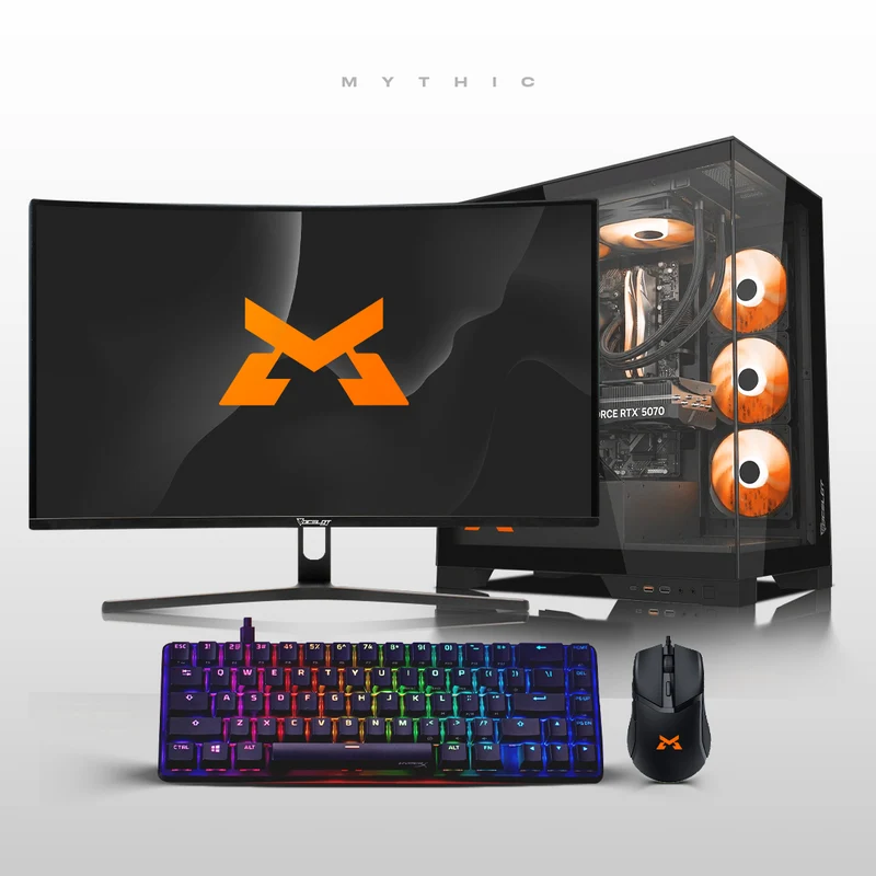 Kit PC Gamer + Monitor Mythic PC Gamer GeForce RTX™ 5070, Intel® Core™ Ultra 9 285K, 32GB DDR5 RAM, 1TB SSD M.2 Mythic SSD, Windows 11, MTX-26-5656059 Monitor Gamer Balam Rush Cosmos Edge MCE245P LED 24.5", 1920x1080 Full HD, G-Sync/FreeSync, 240H...