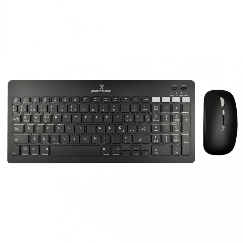 Kit De Teclado Y Mouse Regargable Inalambrico Negro Zebrary Perfect Choice
