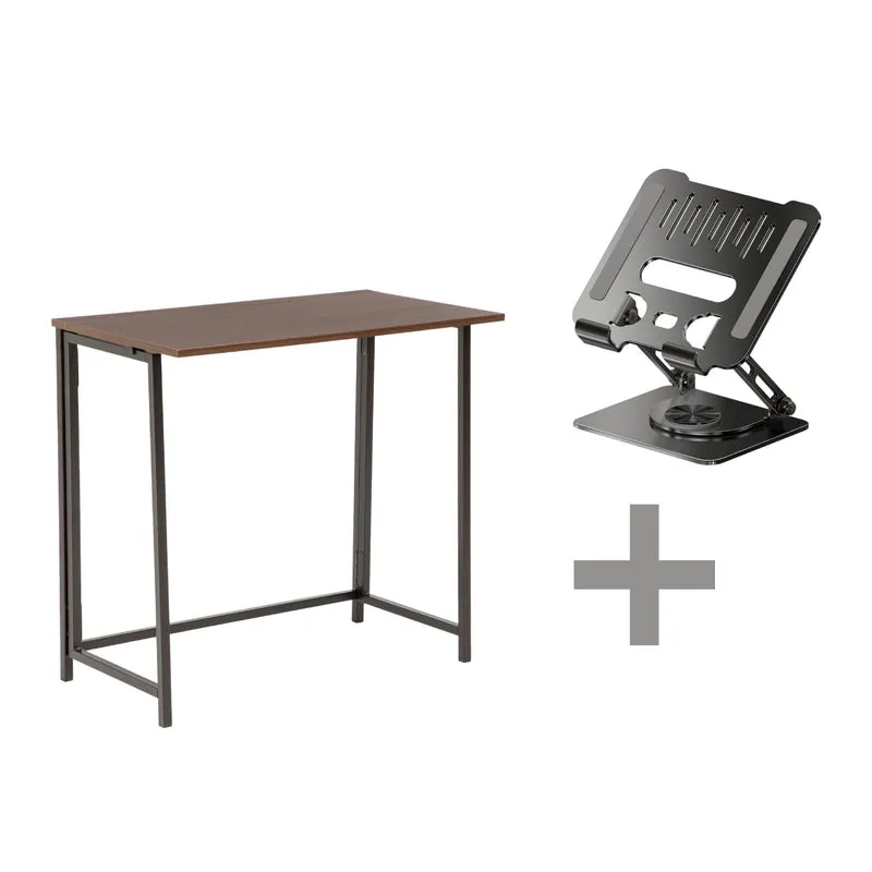 Combo Escritorio Wengué + Soporte Mini Para Tablet Negro