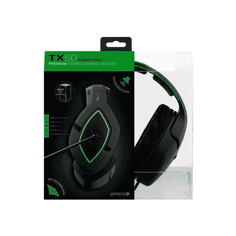 Auriculares Gaming Multiplataforma Negro/Verde Gioteck TX-50
