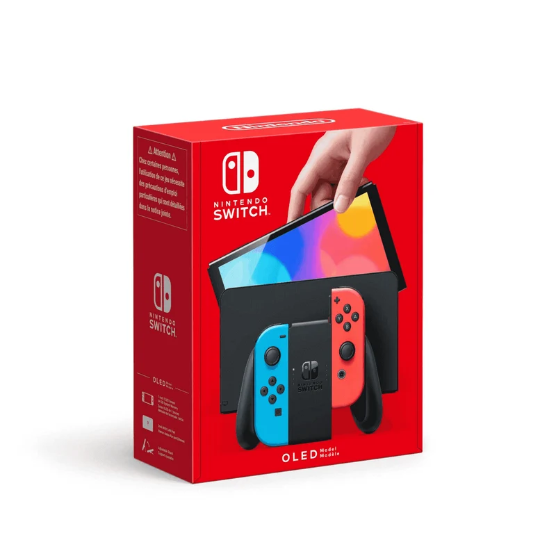 Nintendo Switch Versión OLED Azul Neón y Rojo Neón