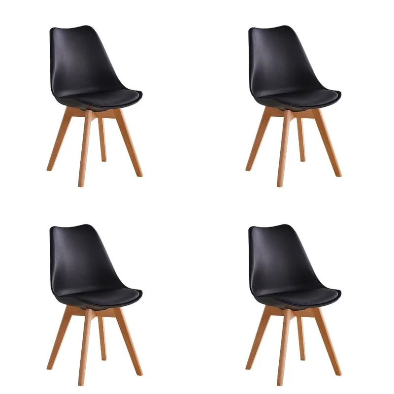 Set de 4 Sillas de Comedor Tulip Negras