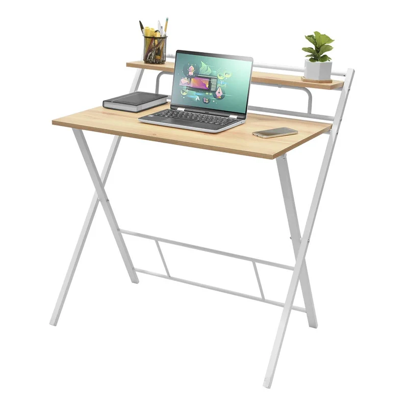 Escritorio Plegable Tripoli con Repisa Blanco
