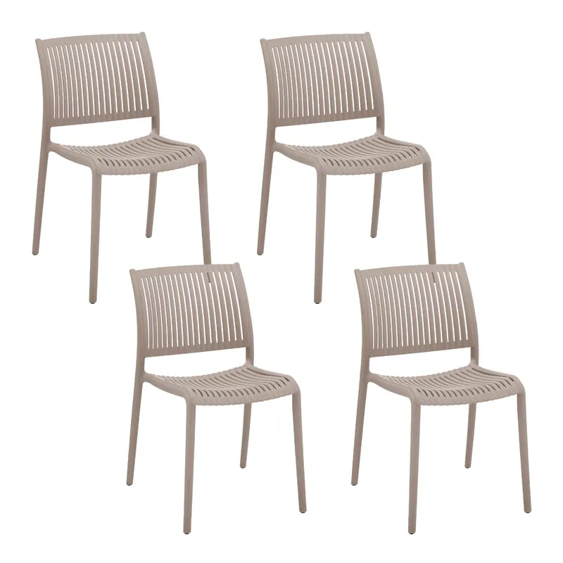 Set 4 Sillas Plásticas Classic Varilladas Beige